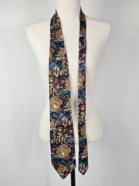 Gant Mens Womens 100% Silk Tie Neutral Floral Regular Width